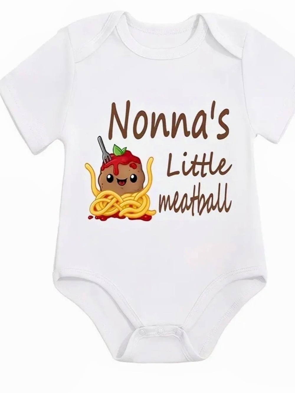 Nonna's Little Meatball Baby Bodysuit White